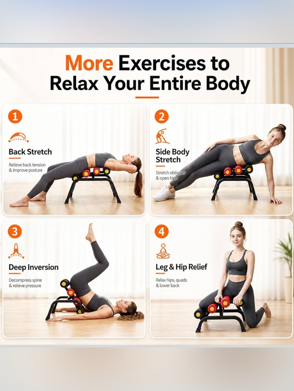 BNIB Mini Inversion Table with Rollers / Back Extension Machine - Picture 6 of 9